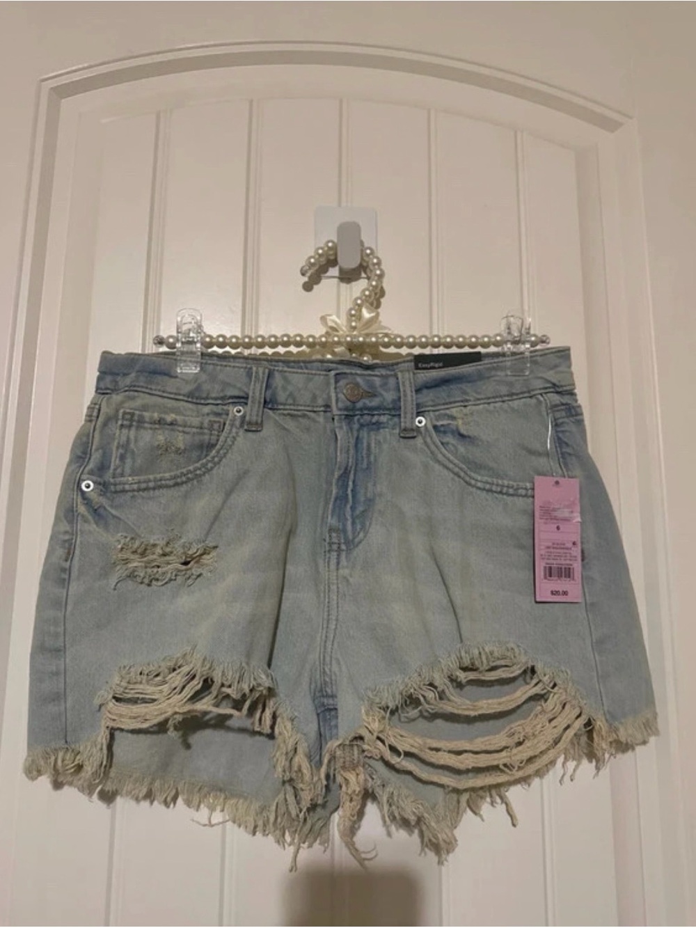 wild fable Light Blue Distressed Frayed Denim Shorts